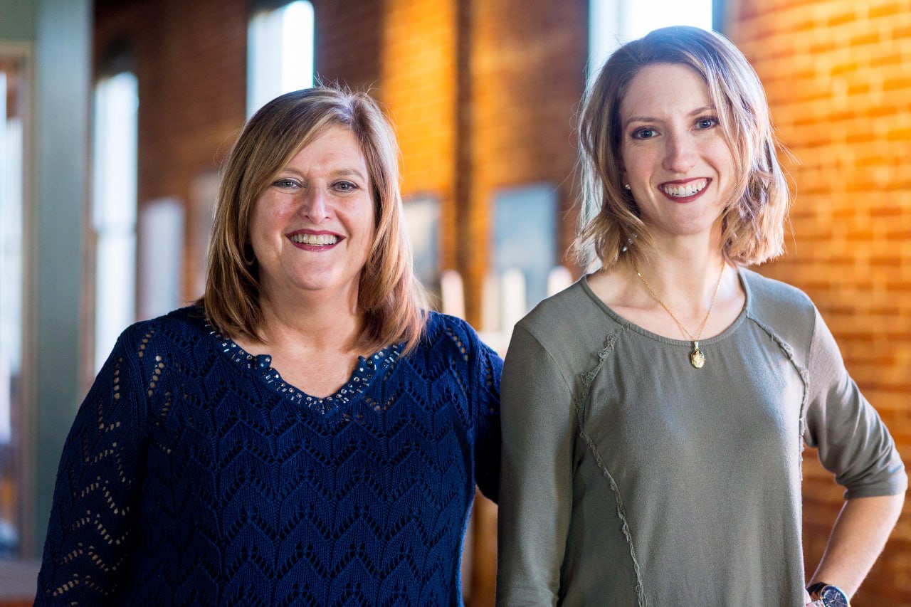 Therapist talking with client